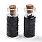 Glass Wishing Bottle Display Decorations, with Natural Citrine Chips Inside and Cork Stopper, 37.5x16mm