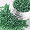 (Repacking Service Available) Glass Seed Beads, Trans. Colours Lustered, Round, Dark Goreen, 12/0, 2mm, Hole: 1mm, about 12G/bag