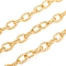 Textured Brass Cable Chain, Unwelded, with Spool, for Jewelry Making, Real 18K Gold Plated, Link: 10x6.5x1.5mm, about 16.4 Feet(5m)/roll