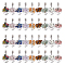 36Pcs 9 Styles Natural Mixed Gemstone European Dangle Charms, Heart Large Hole Pendant with Alloy Findings, Antique Silver, 28~29mm, Heart: 19mm, 4pcs/style