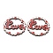 Single Face Printed Wood Big Pendants, Valentine's Day Charms, Word, 50x2.5mm, Hole: 1.6mm