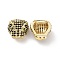 Brass Micro Pave Cubic Zirconia Beads, Cadmium Free & Lead Free, Leopard Head, Real 18K Gold Plated, 12.5x13.5x8mm, Hole: 1.8mm & 4x8mm