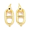Brass Fold Over Clasps, Cadmium Free & Nickel Free & Lead Free, Oval, Golden, 25.5mm