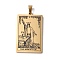 201 Stainless Steel Pendant, Golden, Rectangle with Tarot Pattern, The Magician I, 40x24x1.5mm, Hole: 4x7mm