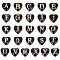 PH PandaHall Letter Beads for Jewelry Making, 26PCS Alphabet A-Z Charms Black Heart Beads Lampwork Glass Beads Spacer with Enamel for Boho DIY Necklace Bracelet Earring Crafts Making