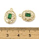 Латунные микропаве прозрачные подвески с фианитом KK-Z073-25G-3