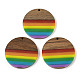 Подвески Pride на тему радуги из смолы и орехового дерева WOOD-K012-07B-1