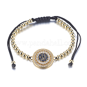Регулируемые латунные плетеные браслеты из бисера BJEW-F282-29G-RS
