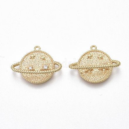 Латунные микропаве прозрачные подвески с фианитом KK-S356-034G-NF-1