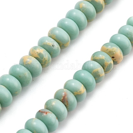Синтетические бусины пряди аква терра яшма G-F224-02-8x5mm-01-1