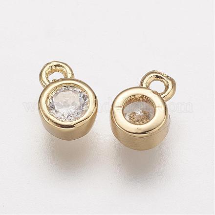 Латунь микро проложит класс Aaa кубического циркония подвески ZIRC-K059-14G-NR-1