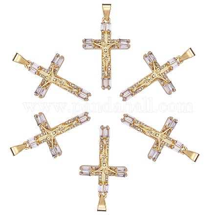 6 шт. Латунные подвески с микропаве ZIRC-SZ0003-63-1