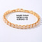 Hip-hop Brass Micro Cubic Zirconia Link Chain Bracelets for Men and Women, WhiteSmoke, 7-5/8 inch(19.5cm)