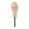 Wood Pusher for Diamond Gemstone Setting, with Stainless Steel Head, Jewelry Embedding Tool, Stainless Steel Color, 11.4x2.95cm