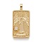 Brass Micro Pave Clear Cubic Zirconia Pendants, Real 18K Gold Plated, Tarot Card Charms, Temperance, Temperance XIV, 30x15x4mm, Hole: 3~4mm