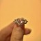 Heart Brass Micro Pave Cubic Zirconia Finger Rings, Platinum, Pink, US Size 7(17.3mm)