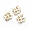 304 Stainless Steel Links connectors, Clover, Golden, 16.5x21x1mm, Hole: 1mm