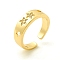Clear Cubic Zirconia Star Open Cuff Ring for Women, Cadmium Free & Lead Free, Real 18K Gold Plated, US Size 7(17.3mm)