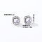 Elegant Zircon Square Stud Earrings for Women, Fashionable and Versatile, Square, Silver, Lilac, 9x9mm