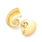 Brass Cubic Zirconia Stud Earrings for Women, Lead Free & Cadmium Free, Spiral Shell Shape, Real 18K Gold Plated, 28.5x22mm