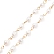 Handmade Natural Freshwater Pearl Beaded Chains, with 304 Stainless Steel Findings, Unwelded, Golden, 6~8x5~6mm, about 3.28 Feet(1m)/Strand