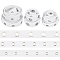 6 Yards 3 Styles Cotton Herringbone Ribbon Sets, Brass Eyelet Twill Tape, for Clothing Accessories, White, 19~25x1~2mm, Hole: 4~8mm, about 2 yards/style
