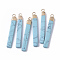 Top Golden Plated Synthetic Turquoise Pendants, with Golden Tone Iron Loops, Bar, 44~45x5.5x3mm, Hole: 2mm