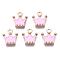 Alloy Charms, Cadmium Free & Lead Free, with Enamel, Crown, Light Gold, Pearl Pink, 11.5x10.5x2mm, Hole: 1.5mm