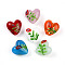 Handmade Bumpy Millefiori Glass Beads, Heart & Flower, Mixed Color, 19.5~20.5x19.5~20x11~12mm, Hole: 1.5~2mm