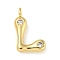Rack Plating Brass Micro Pave Cubic Zirconia Pendants, Cadmium Free & Lead Free, Long-Lasting Plated, Real 18K Gold Plated, Letter L, 22x14x5mm, Hole: 3mm