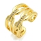 Rack Plating Brass Micro Pave Cubic Zirconia Cuff Rings for Women, Cadmium Free & Lead Free, Long-Lasting Plated, Real 18K Gold Plated, 13.5mm, Inner Diameter: 17mm