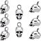 UNICRAFTALE 8pcs Antique Silver Skull Pendants 20mm Stainless Steel Skull Head Pendants Charms Retro Skull Style Large Hole Dangle Necklace Charms for Jewelry Making