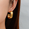 Stylish Stainless Steel Multi-layer C-shaped Stud Earrings, Golden, 25.45x16.16mm