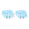 Acrylic Snap Button, with Plastic & Iron Snap Caps, Garment Buttons, Elephant, Light Sky Blue, 36.5x48.5x8.5mm