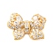 925 Sterling Silver Micro Pave Clear Cubic Zirconia Bowknot Multi-Strand Links, with 925 Stamp, Golden, 12.5x9x4.5mm, Hole: 0.7mm