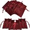 NBEADS 12 Pcs Dark Red Velvet Bags, 12x9cm Drawstring Jewelry Pouches Rectangle Gift Bags for Wedding Candy Bags Party Favors