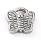 Non-Tarnish 304 Stainless Steel Pendants, Butterfly, Stainless Steel Color, 19x18x4mm, Hole: 6x4mm