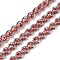 304 Stainless Steel Glass Link Chains, Unwelded, with Spool, Red, 10x8x8mm