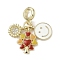 Brass Micro Pave Clear Cubic Zirconia European Dangle Charms, Smiling Face & Heart Tree Enamel Large Hole Pendants, Long-Lasting Plated, Rack Plating, Cadmium Free & Lead Free, Real 18K Gold Plated, 28.5mm, Hole: 5mm