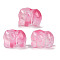 Spray Painted Glass Beads, Elephant, Pink, 11x14x9.5mm, Hole: 1.2mm