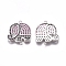 Brass Micro Pave Cubic Zirconia Links connectors, Elephant, Colorful, Platinum, 21.2x19.5x3mm, Hole: 1mm