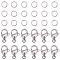 304 Stainless Steel Lobster Claw Clasps, with Open Jump Rings, Stainless Steel Color, 6.8x5.2x1.1cm
