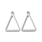 Brass Pendants, Cadmium Free & Nickel Free & Lead Free, Triangle, Hollow, Platinum, 18.5x12.5x1mm, Hole: 1.2mm