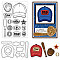Baseball Theme DIY Scrapbook Making Kits, including 1 Sheet PVC Plastic Stamps and 1Pc Carbon Steel Cutting Dies Stencils, Sports Themed Pattern, Stamp: 160x110x3mm, Cutting Dies Stencils: 85x139x0.8mm