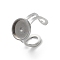 Tarnish Resistant 201 Stainless Steel Pad Ring Settings, with 201 Stainless Steel Tray, Round, Stainless Steel Color, Inner Diameter: 18mm, Tray: 12mm.