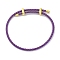 Adjustable Polyester Cord Braided Bracelets, Long-Lasting Plated, Purple, Inner Diameter: 2-5/8~3-1/8 inch(6.7~7.8cm)