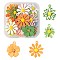 24Pcs 4 Style Spray Painted Alloy Pendants, Flower/Daisy, Mixed Color, 20.5~23.5x16.5~21x4~6mm, Hole: 1.8mm, 6pcs/style