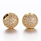 Brass Cubic Zirconia Beads, Round, Golden, 10mm, Hole: 2mm