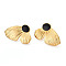 304 Stainless Steel Enamel Stud Earrings, Ion Plating(IP), Butterfly, Real 18K Gold Plated, 37x24.5~25mm