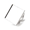 304 Stainless Steel Adjustable Ring Settings, Square, Stainless Steel Color, Tray: 20.5x20.5mm, Square: 22x22mm, Inner Diameter: 18mm